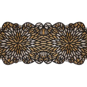 HANDMADE BEADED BLACK DINING TABLE RUNNER 91cm