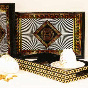 FACE DESIGN SERVING TRAYS SET OF 3