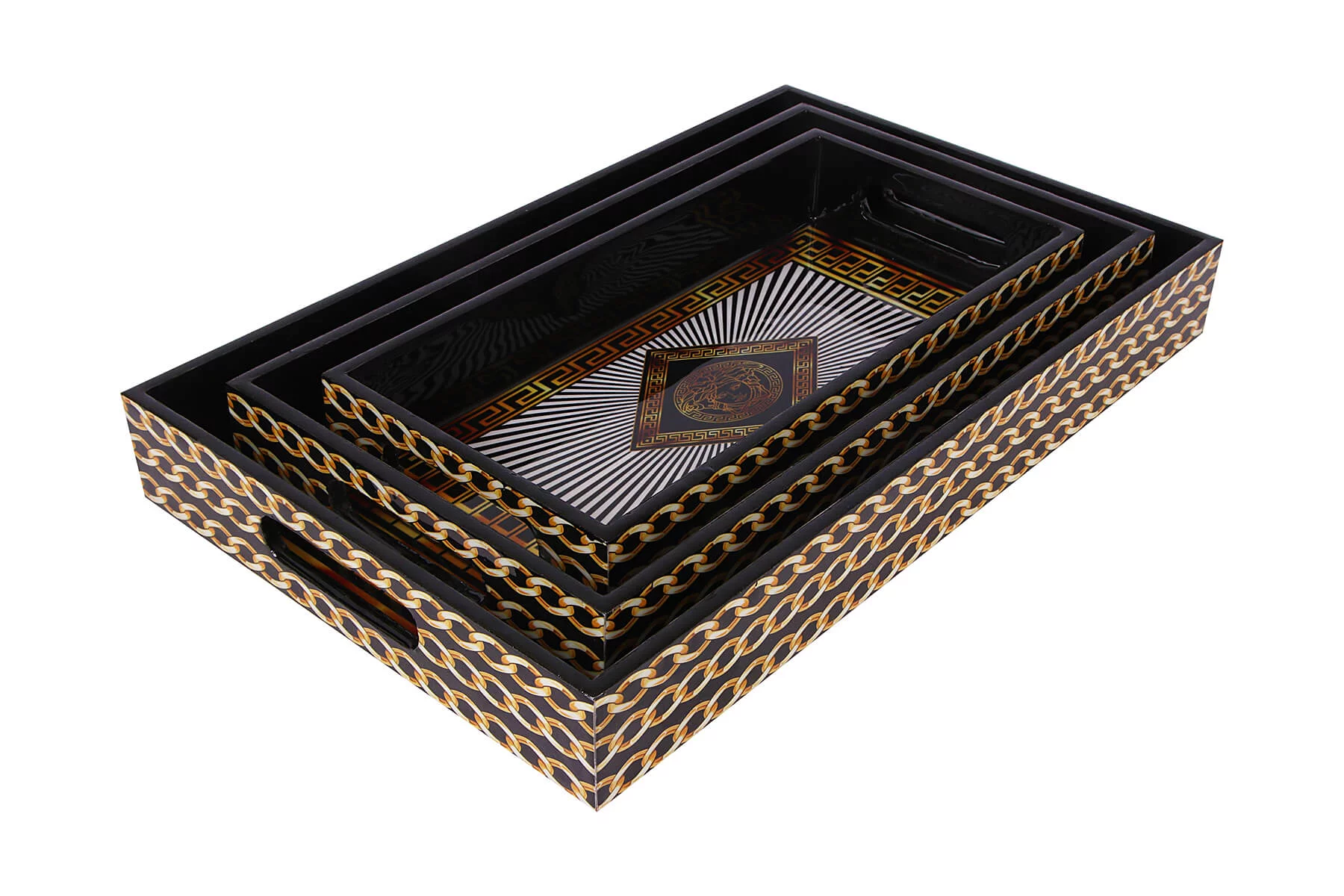 FACE DESIGN SERVING TRAYS SET OF 3 - Image 6