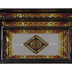 FACE DESIGN SERVING TRAYS SET OF 3