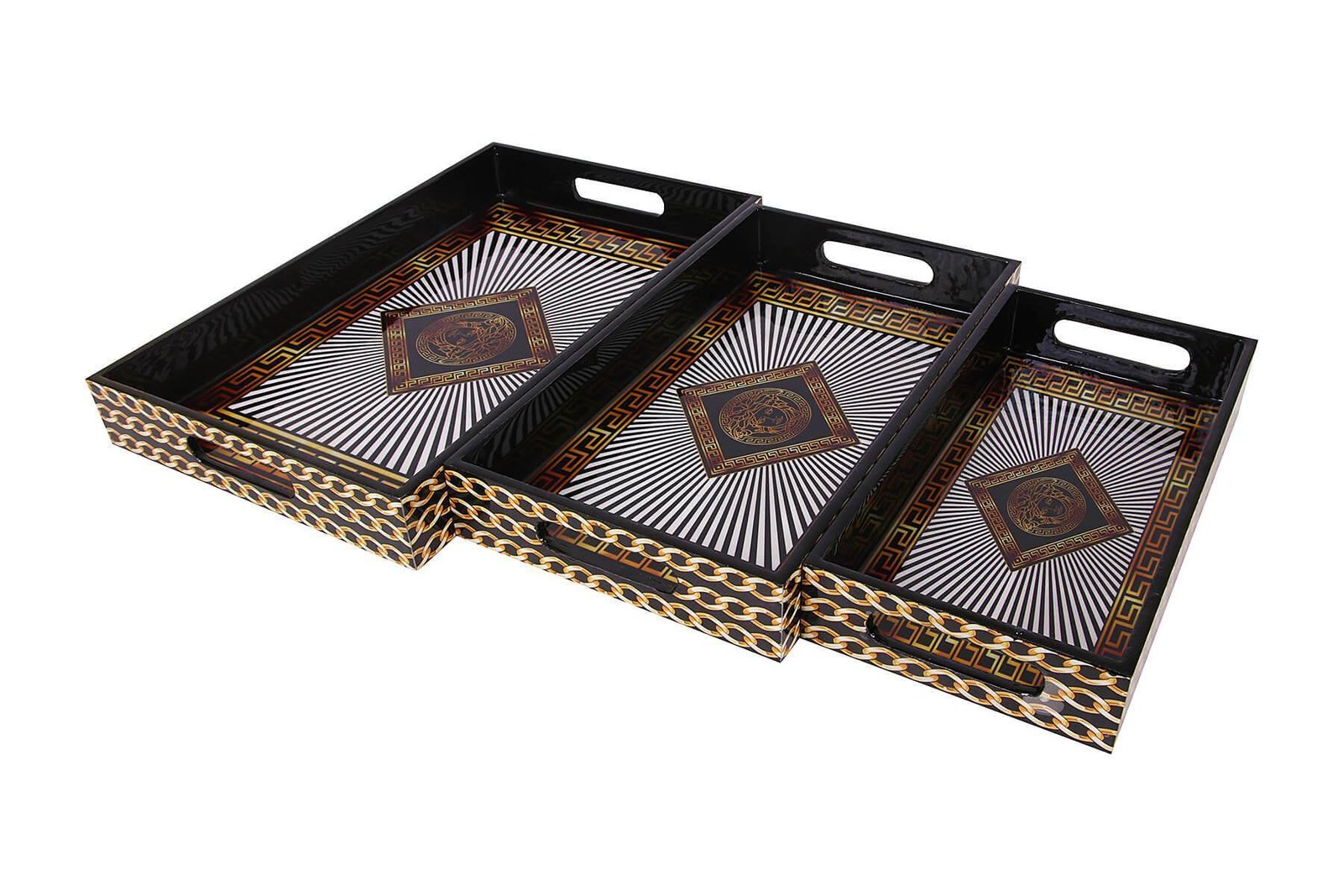 FACE DESIGN SERVING TRAYS SET OF 3 - Image 3