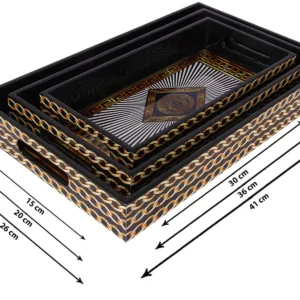 FACE DESIGN SERVING TRAYS SET OF 3