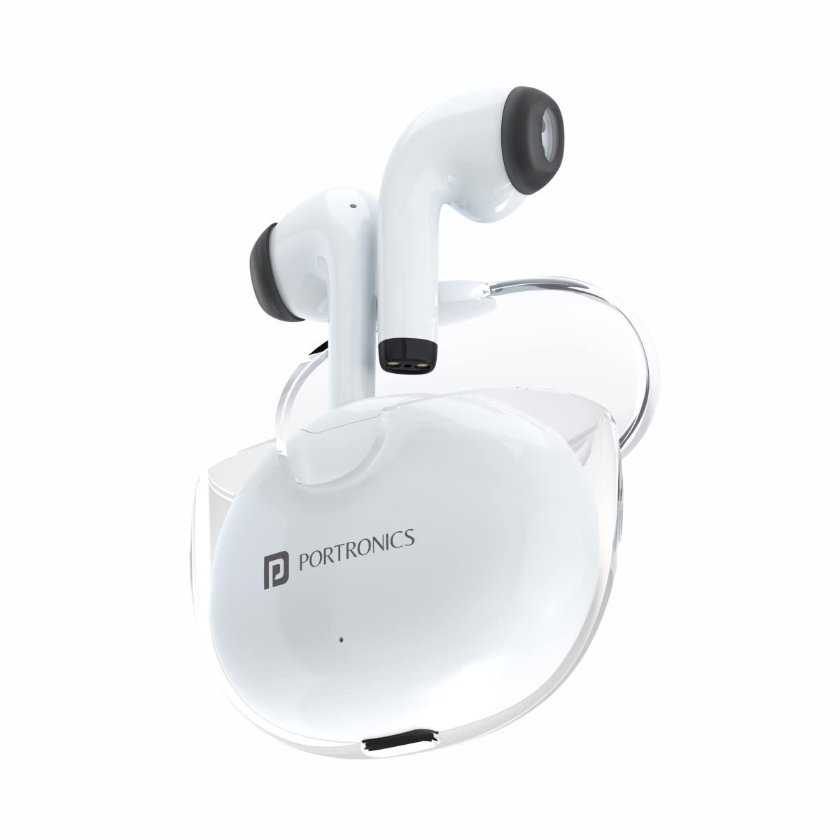 Portronics Harmonics Twins S4 Smart TWS Earbuds with Hall Switch Feature, 16Hrs Playtime, Type C Charging