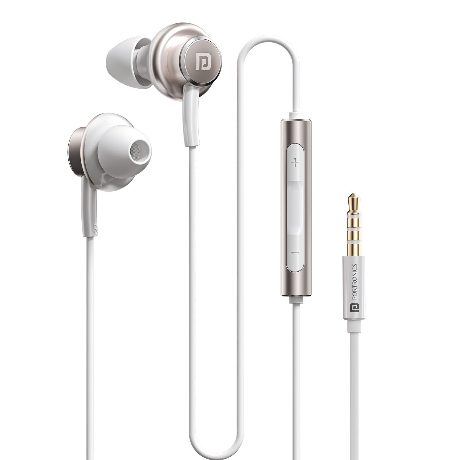 Portronics Conch Sigma A in Ear 3.5mm Wired Earphones,in Line HD Mic,14.2mm Driver Wired