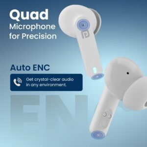 Portronics Harmonics Twins S11 Gaming Earbuds with Long Playtime,TWS Low Latency,Auto ENC Quad 4 Mics