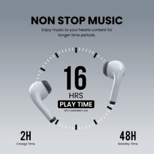 Portronics Harmonics Twins S4 Smart TWS Earbuds with Hall Switch Feature, 16Hrs Playtime, Type C Charging