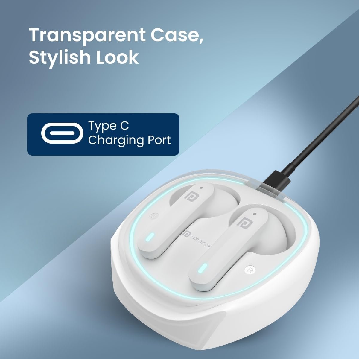 Portronics Harmonics Twins S11 Gaming Earbuds with Long Playtime,TWS Low Latency,Auto ENC Quad 4 Mics - Image 3