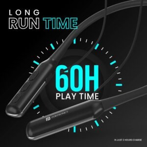 Portronics Harmonics 250 Wireless Neckband,60 Hrs Playtime, Dual Pairing, Magnetic Latch Bluetooth