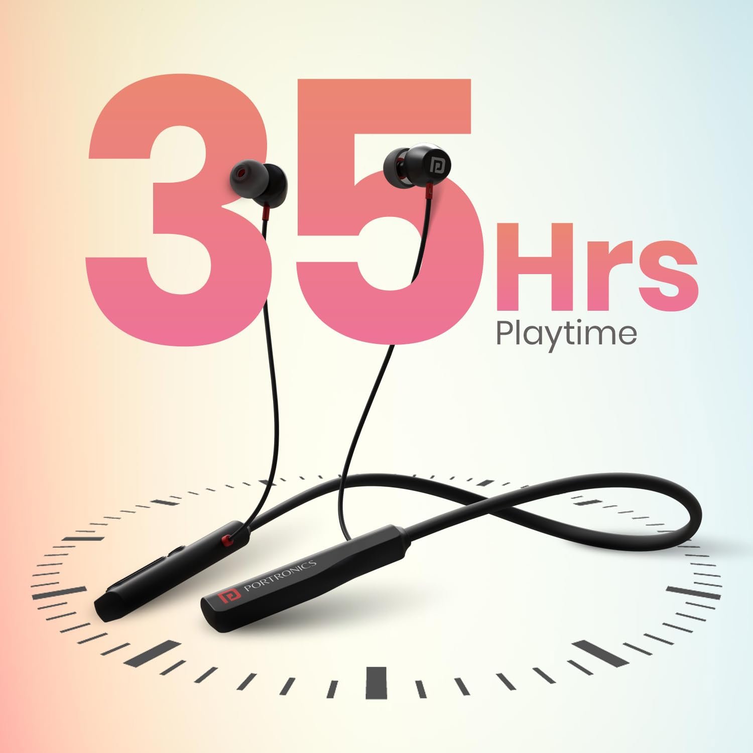 Portronics Harmonics Z11 Bluetooth in Ear Earphones,35Hrs Playback,Magnetic Earbuds(ON/OFF) Bluetooth - Image 5
