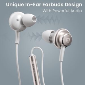 Portronics Conch Sigma A in Ear 3.5mm Wired Earphones,in Line HD Mic,14.2mm Driver Wired