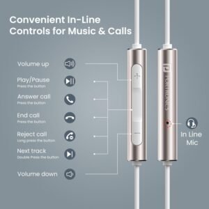 Portronics Conch Sigma A in Ear 3.5mm Wired Earphones,in Line HD Mic,14.2mm Driver Wired
