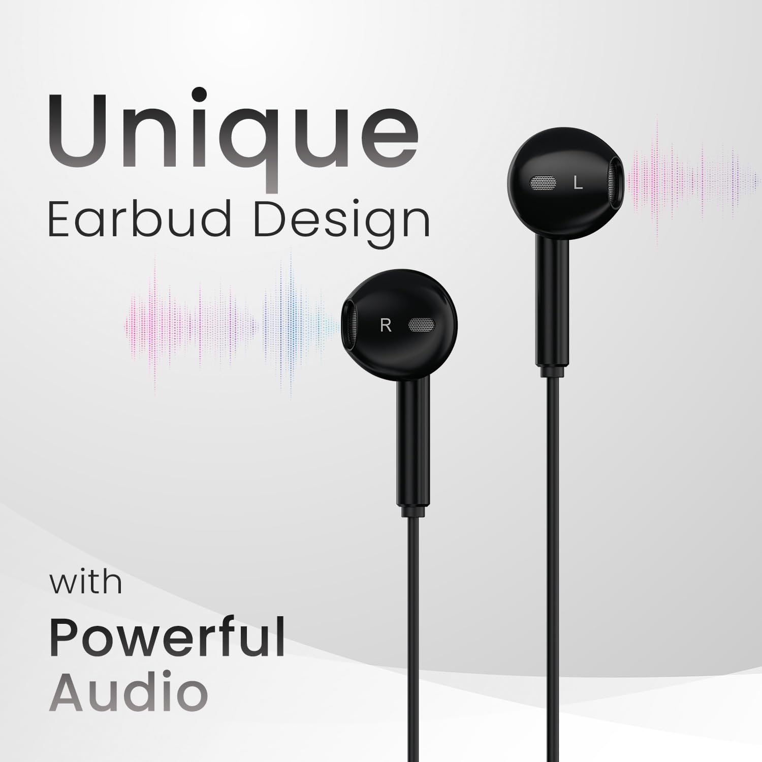 Portronics Conch Theta A in Ear 3.5mm Wired Earphones with In Line HD Mic, Powerful Audio, 14.2mm Dynamic Driver, Unique Earbuds Design, TPE Anti Tangle Wire,In line Controls,Wide Compatibility - Image 3