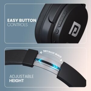 Portronics Muffs M4 Over Ear Bluetooth Headphone,40Hours Playtime,Powerful Bass,InBuilt Mic Bluetooth & Wired