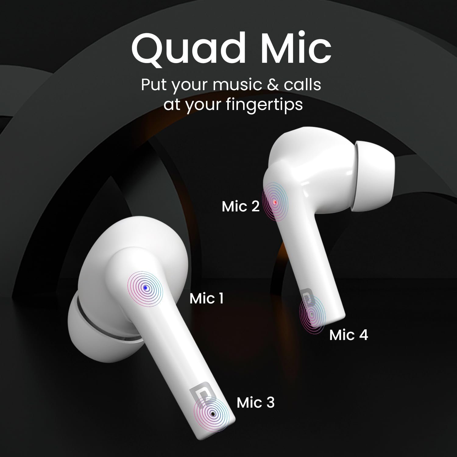 Portronics Harmonics Twins S6 Smart TWS Earbuds,50Hrs Playtime, Auto ENC,ASAP Charge,5.3v Bluetooth - Image 2