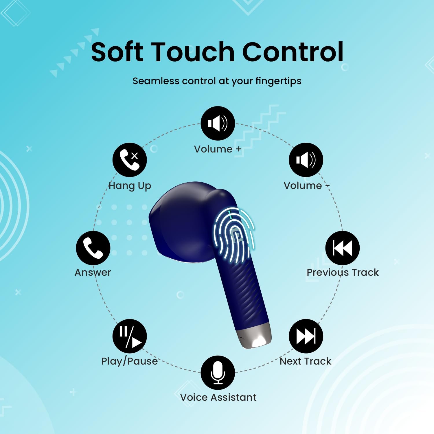 Portronics Harmonics Twins S9 TWS Wireless Earbuds with Upto 30H Playtime, Digital Display Bluetooth Gaming - Image 4