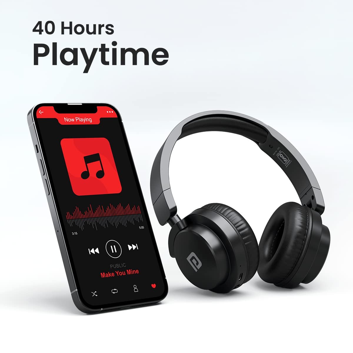 Portronics Muffs M2 Bluetooth Headphones On Ear with Upto 40 Hrs Playtime - Image 6