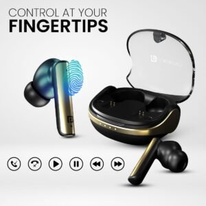 Portronics Harmonics Twins S7 Smart TWS Earbuds, 35Hrs Playtime, Quad Mics, Auto ENC, 5.3v Bluetooth
