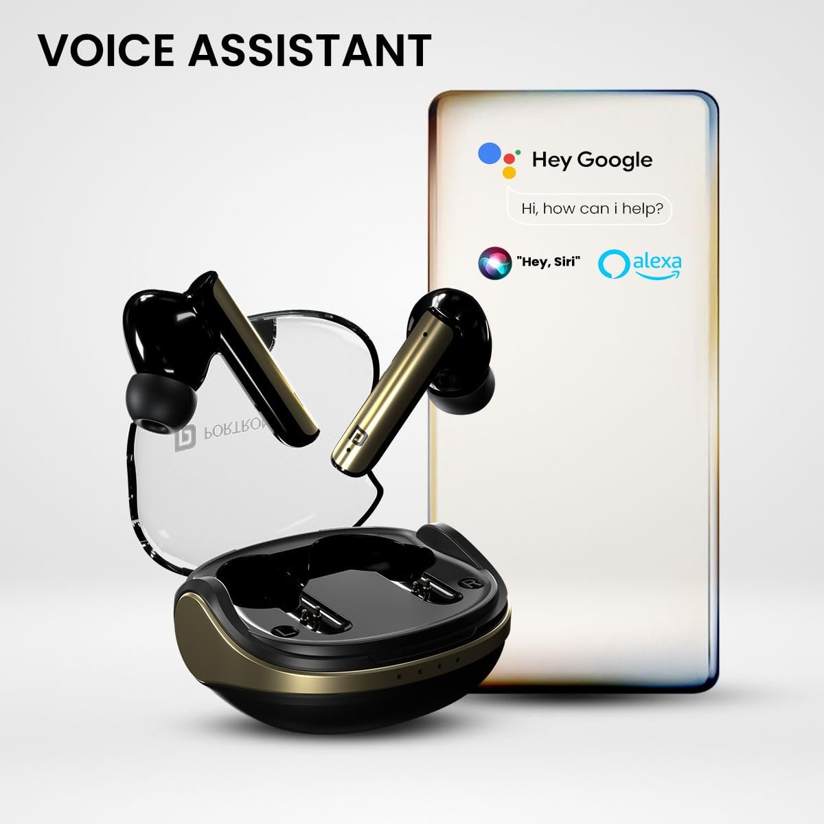 Portronics Harmonics Twins S7 Smart TWS Earbuds, 35Hrs Playtime, Quad Mics, Auto ENC, 5.3v Bluetooth - Image 2