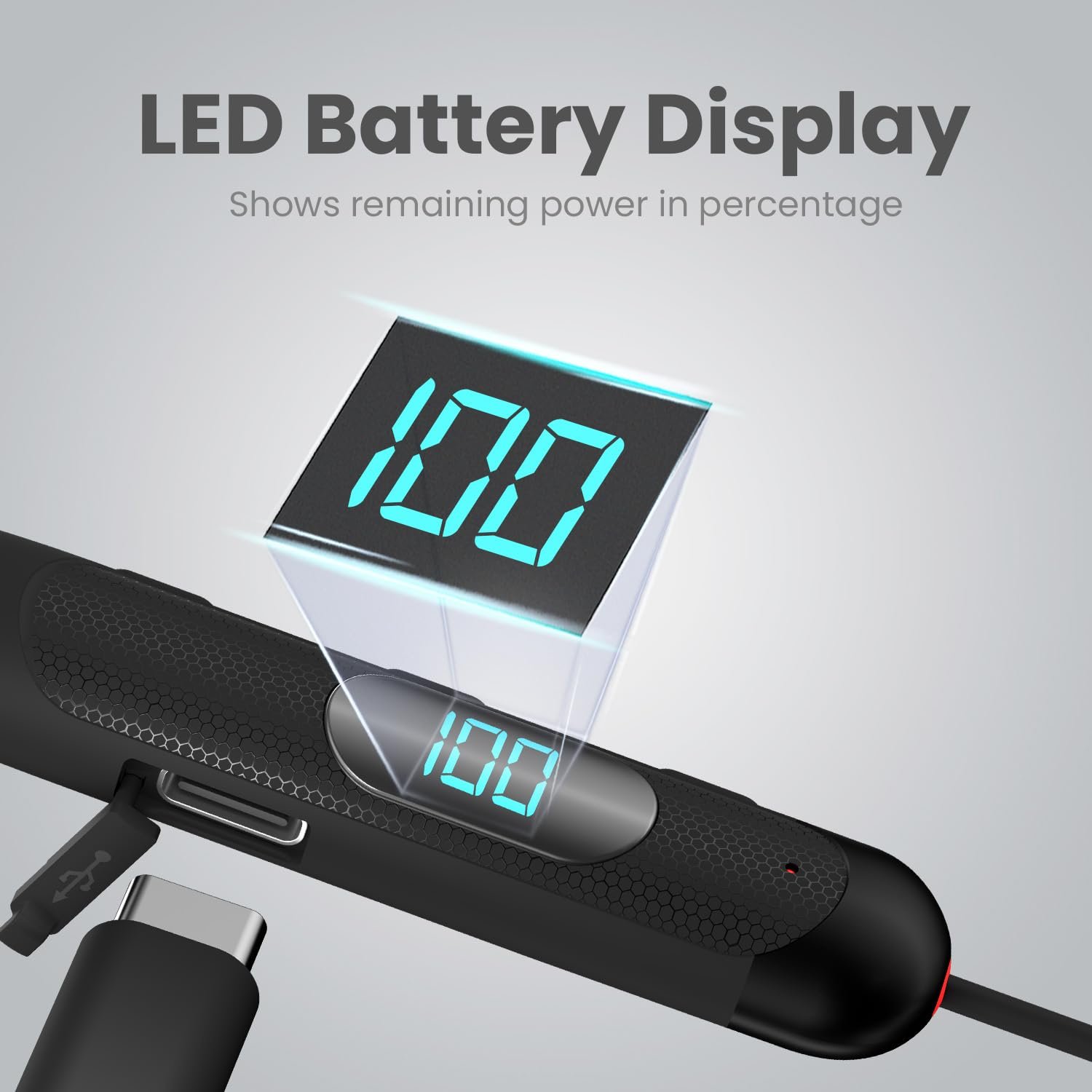 Portronics Harmonics Z8 Neckband with 40H Playtime,Game Mode,Magnetic On/Off,LED Display Bluetooth - Image 2