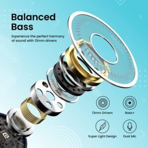 Portronics Harmonics Twins S9 TWS Wireless Earbuds with Upto 30H Playtime, Digital Display Bluetooth Gaming