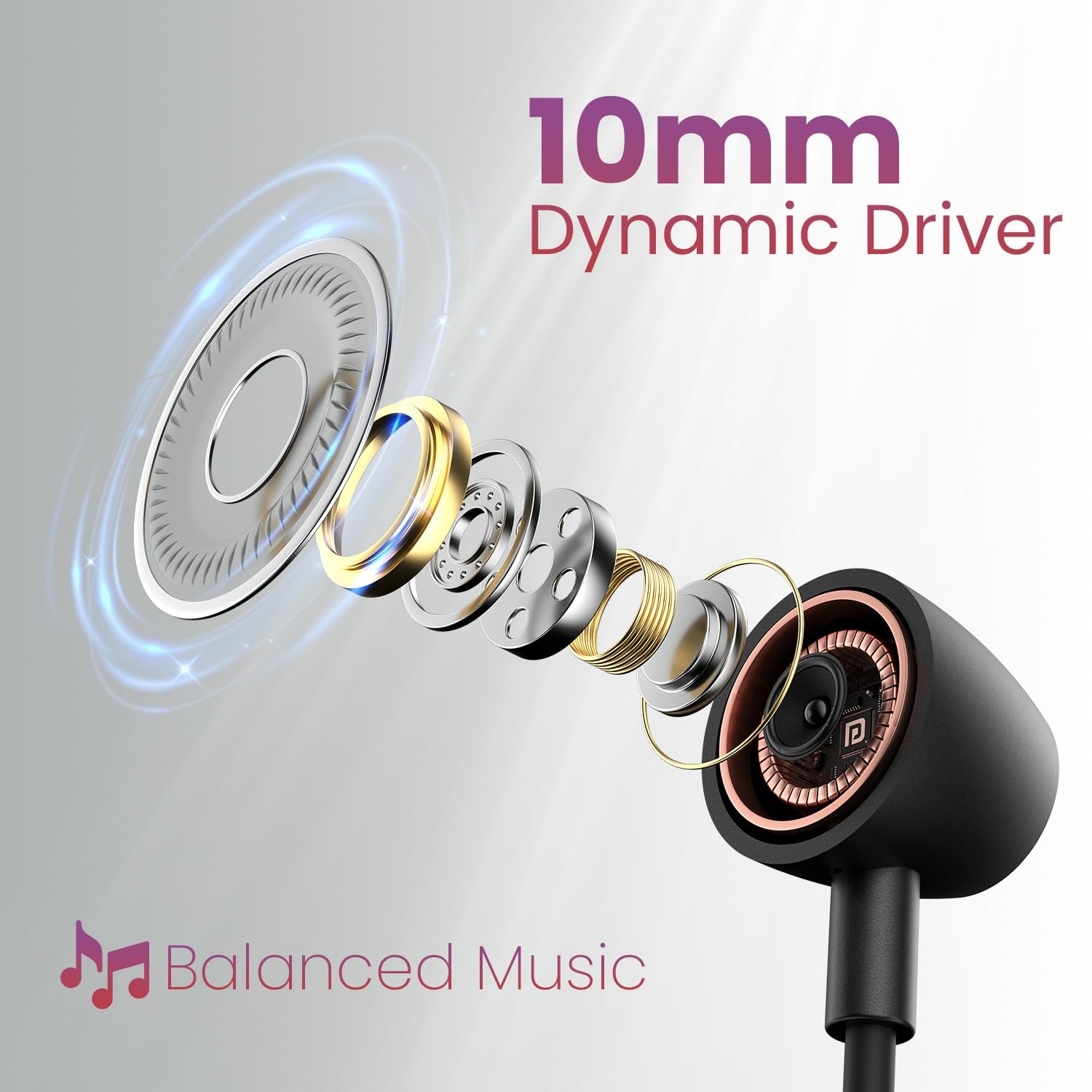 Portronics Harmonics Z9 Bluetooth Neckband With Mic,40Hrs Playtime,Metal Finish,BT 5.3V Bluetooth - Image 7