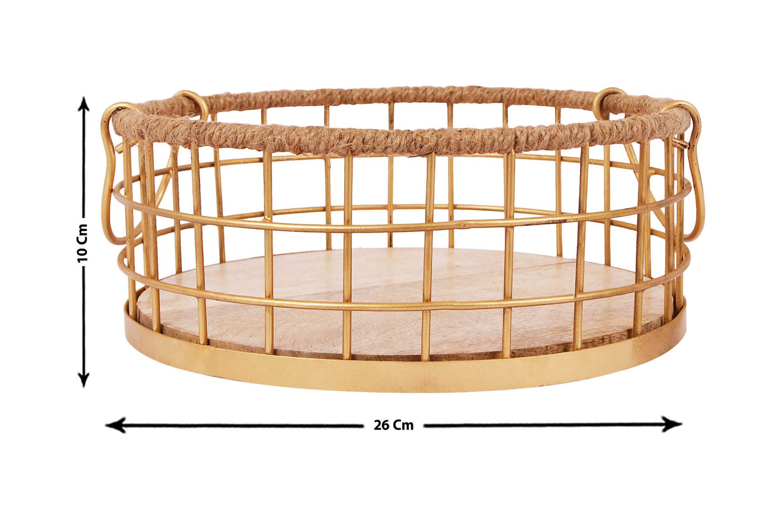 WOODEN HAMPER BASKET WITH JUTE DETAILING - Image 4