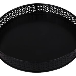 ROUND METAL TRAY IN BLACK COLOUR 25cm