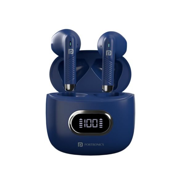 Portronics Harmonics Twins S9 TWS Wireless Earbuds with Upto 30H Playtime, Digital Display Bluetooth Gaming