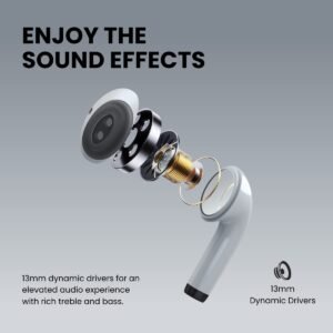 Portronics Harmonics Twins S4 Smart TWS Earbuds with Hall Switch Feature, 16Hrs Playtime, Type C Charging