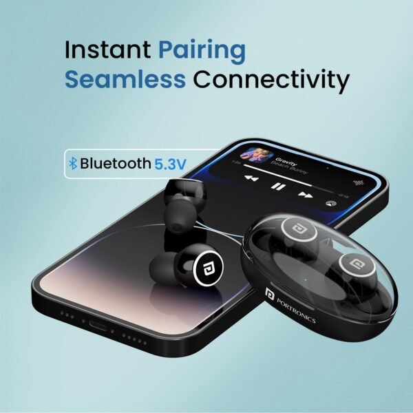 Portronics Harmonics Twins S13 in Ear Earbuds With Mic,24H Playtime - Image 2