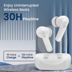 Portronics Harmonics Twins S11 Gaming Earbuds with Long Playtime,TWS Low Latency,Auto ENC Quad 4 Mics