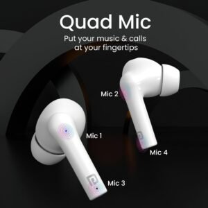 Portronics Harmonics Twins S6 Smart TWS Earbuds,50Hrs Playtime, Auto ENC,ASAP Charge,5.3v Bluetooth