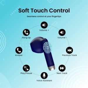 Portronics Harmonics Twins S9 TWS Wireless Earbuds with Upto 30H Playtime, Digital Display Bluetooth Gaming