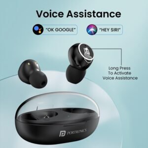 Portronics Harmonics Twins S13 in Ear Earbuds With Mic,24H Playtime