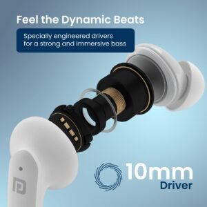 Portronics Harmonics Twins S11 Gaming Earbuds with Long Playtime,TWS Low Latency,Auto ENC Quad 4 Mics