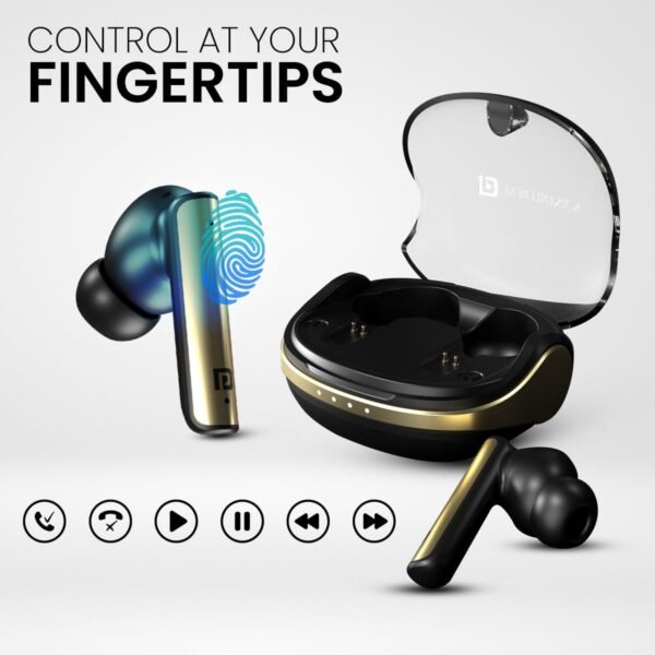 Portronics Harmonics Twins S7 Smart TWS Earbuds, 35Hrs Playtime, Quad Mics, Auto ENC, 5.3v Bluetooth - Image 5