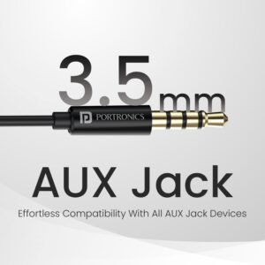 Portronics Conch Theta A in Ear 3.5mm Wired Earphones with In Line HD Mic, Powerful Audio, 14.2mm Dynamic Driver, Unique Earbuds Design, TPE Anti Tangle Wire,In line Controls,Wide Compatibility
