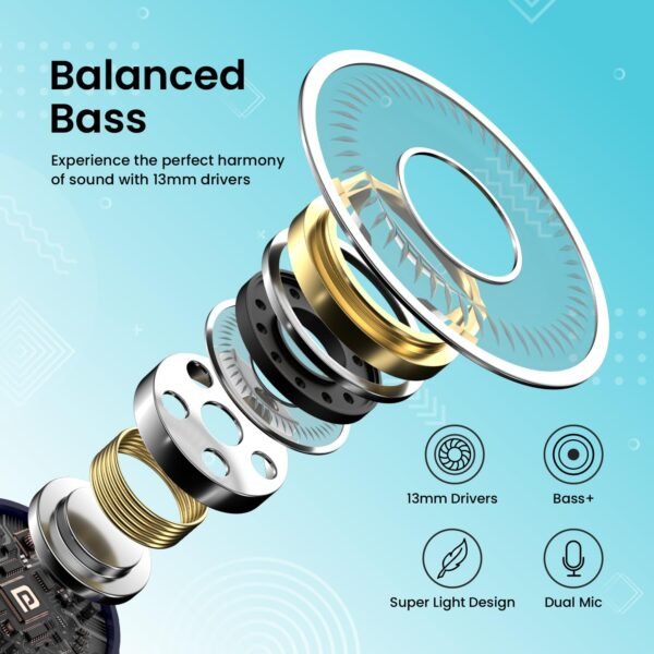 Portronics Harmonics Twins S9 TWS Wireless Earbuds with Upto 30H Playtime, Digital Display Bluetooth Gaming - Image 5