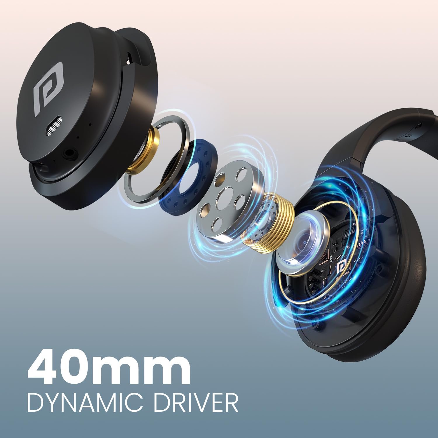 Portronics Muffs M4 Over Ear Bluetooth Headphone,40Hours Playtime,Powerful Bass,InBuilt Mic Bluetooth & Wired - Image 8