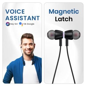 Portronics Harmonics Z10 In Ear Headphone With Mic,35Hr Playtime,Type C Charging Bluetooth
