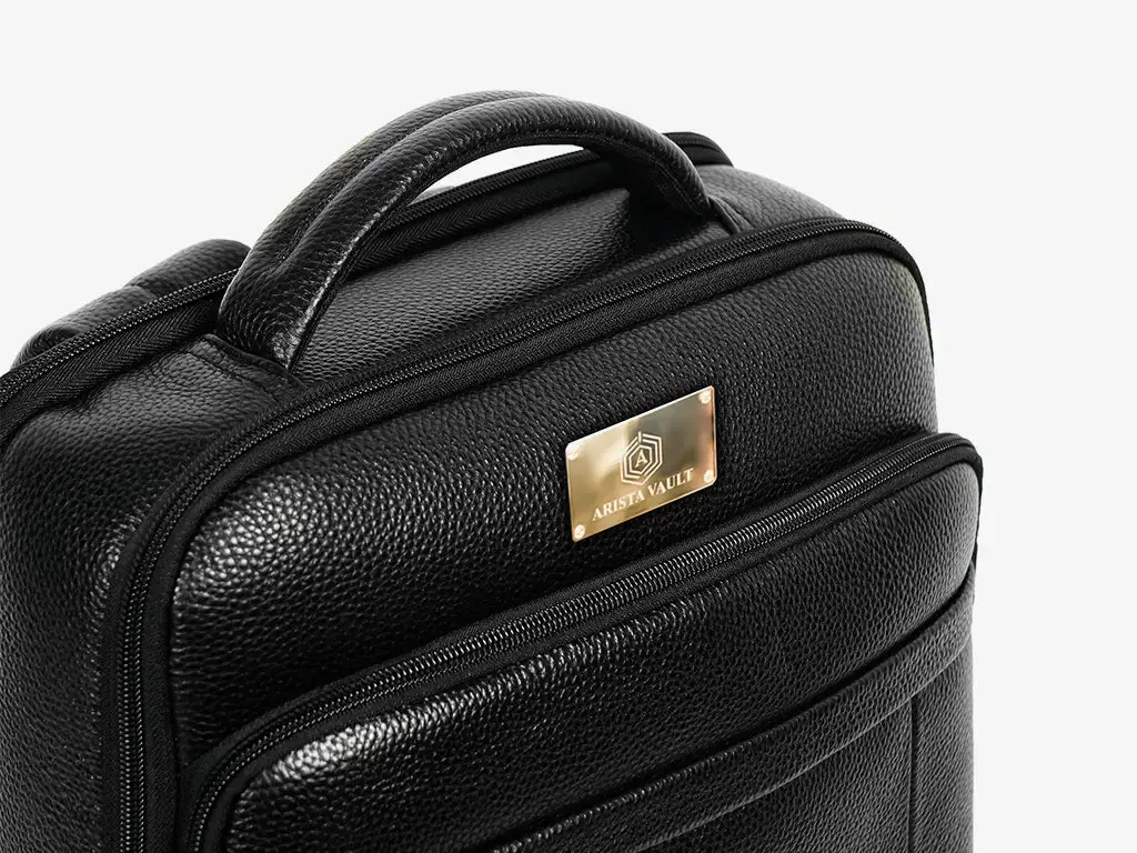 Fingerlock Leather Backpack (Black) - Image 3