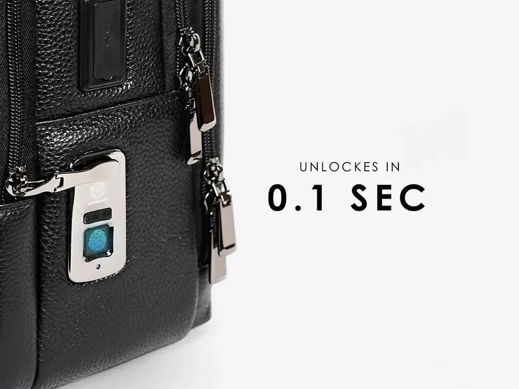 Fingerlock Leather Backpack (Black) - Image 5